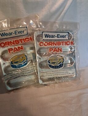 Vintage Wear-Ever Cornstick Pan - Silver Corn Stick Mold Set Of 2 New Old Stock